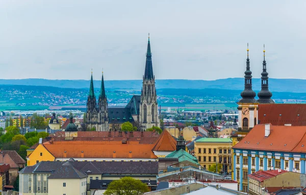 Вид Повітря Собор Святих Дівиць Чеському Місті Оломоуц — стокове фото