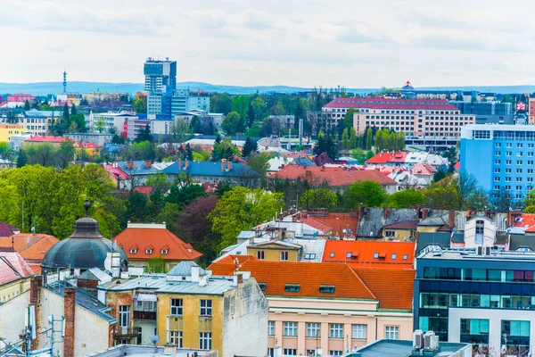 Czech şehri Olomouc 'un havadan görünüşü