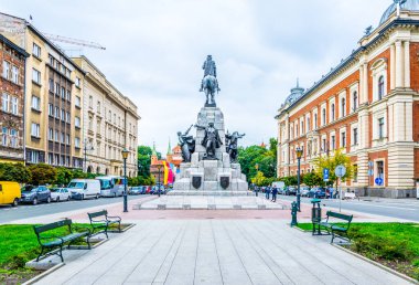 Plaktaki Grunwald Anıtı Jana Matejki Krakow Polonya
