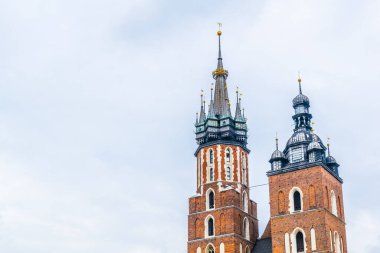 Cracow / Krakow 'daki Saint Mary Kilisesi manzarası.