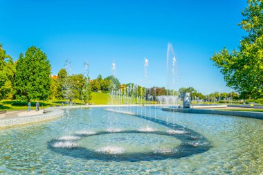 Multimedia Fountain Park in Warsaw, Poland.