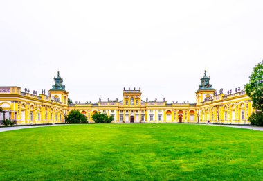 Wilanow, Varşova, Polonya 'daki Barok Sarayı manzarası 