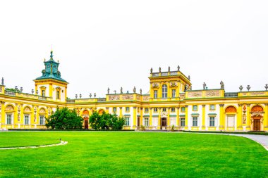 Wilanow, Varşova, Polonya 'daki Barok Sarayı manzarası 