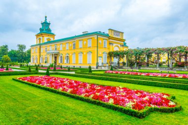 Wilanow, Varşova, Polonya 'daki Barok Sarayı manzarası