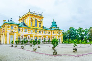 Wilanow, Varşova, Polonya 'daki Barok Sarayı manzarası