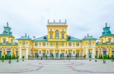 Wilanow, Varşova, Polonya 'daki Barok Sarayı manzarası