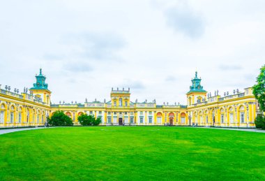 Wilanow, Varşova, Polonya 'daki Barok Sarayı manzarası