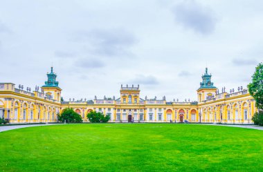 Wilanow, Varşova, Polonya 'daki Barok Sarayı manzarası