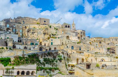 İtalyan şehri Matera 'nın çatı manzarası