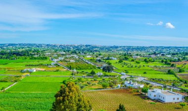 Martina Franca 'nın hakim olduğu Puglia bölgesinin kırsal manzarası