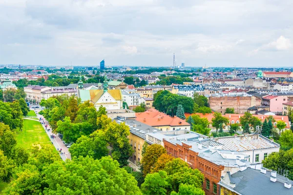 Polonya şehri Krakow / Krakow 'un hava görüntüsü.