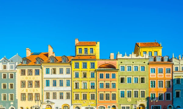 Colorful Facades Old Town Square Warsaw Poland — Zdjęcie stockowe