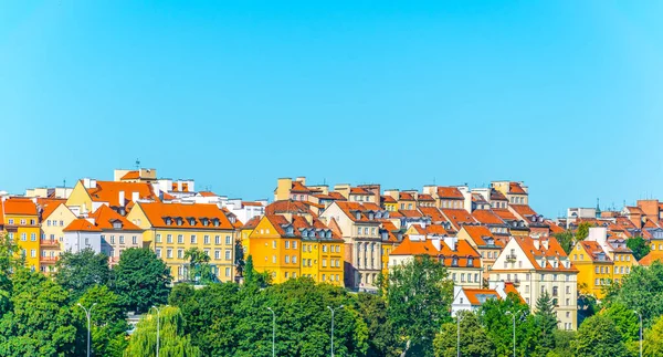 Old Town Warsaw Trees Vistula River Poland — Stock Photo, Image