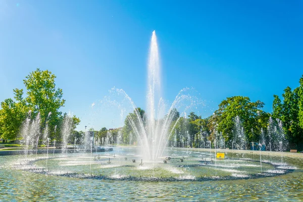 Multimedia Fountain Park Warsaw Poland — стокове фото