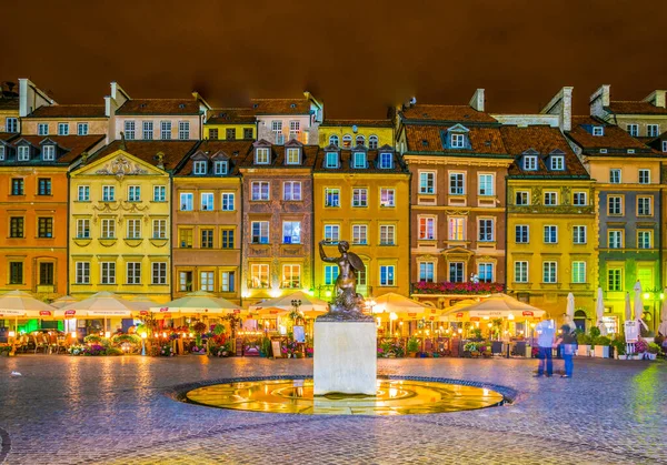 View Old Town Square Warsaw Summer Night Poland — Stock Fotó