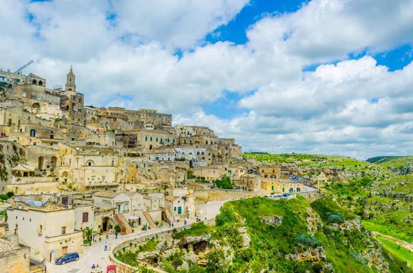 İtalyan şehri Matera 'nın çatı manzarası