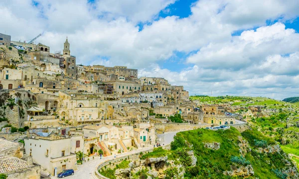 İtalyan şehri Matera 'nın çatı manzarası