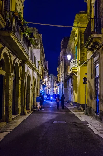 Night View Street Italian City Lecc — стоковое фото
