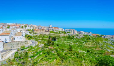 İtalyan kasabası Monte Santangelo 'nun hava manzarası