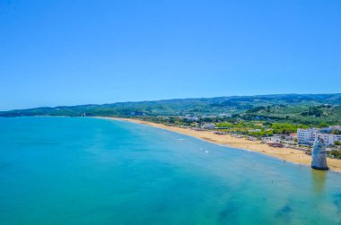 Strip of beaches next to the Italian city Viest
