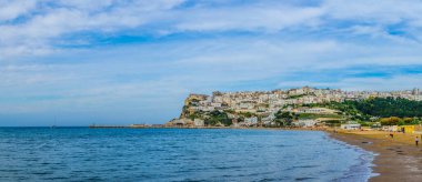 View of peschici town in Italy surrounded with beaches and rugged coast