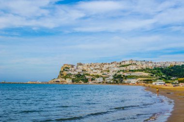View of peschici town in Italy surrounded with beaches and rugged coast