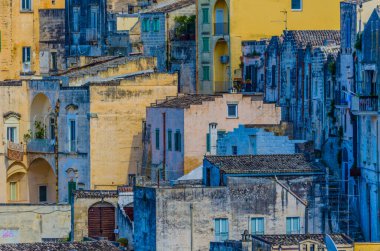 İtalyan şehri Matera 'nın çatı manzarası