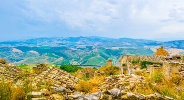 View of an italian ghost town Craco which was severely damaged by an earthquake