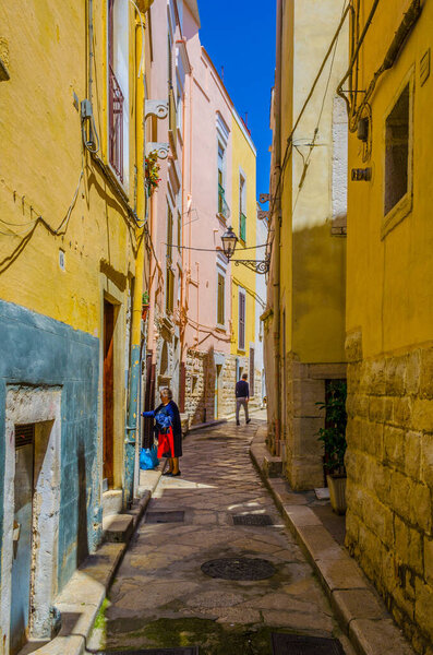 View of a narrow street in the Italian city Andri