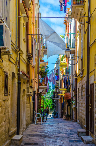 View of a narrow street in the Italian city barlett