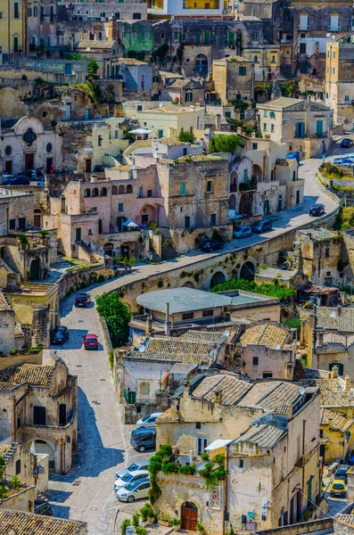 İtalyan şehri Matera 'nın çatı manzarası