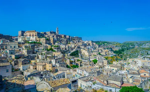 Άποψη Των Ταρατσών Της Ιταλικής Πόλης Matera — Φωτογραφία Αρχείου