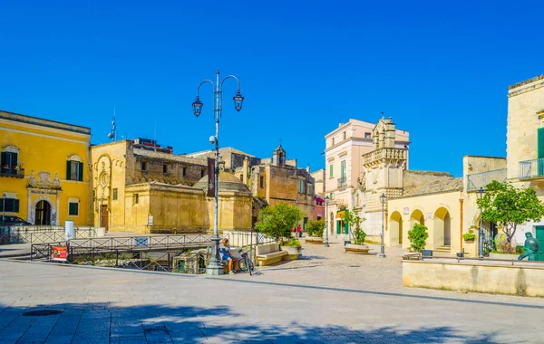 Blick Auf Einen Kleinen Platz Matera Italien — Stockfoto