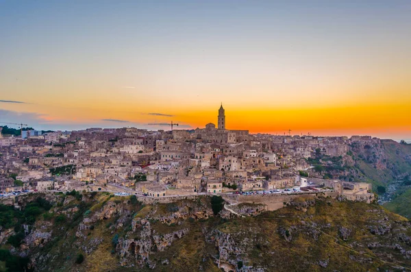 Zonsondergang Uitzicht Italiaanse Stad Mater — Stockfoto