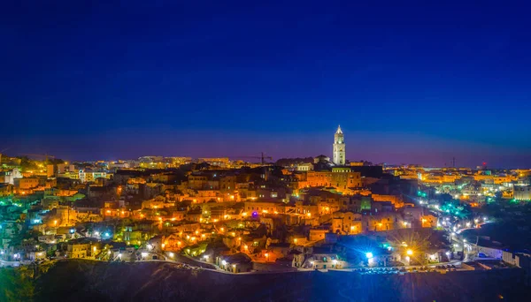 Vista Nocturna Ciudad Italiana Mater — Foto de Stock