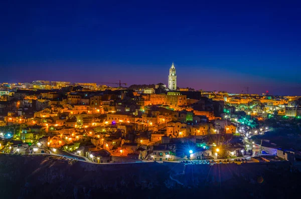 Nachtzicht Italiaanse Stad Mater — Stockfoto