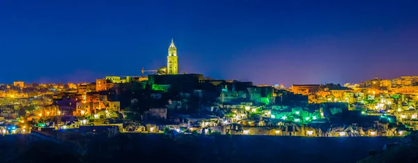 Nachtzicht Italiaanse Stad Mater — Stockfoto