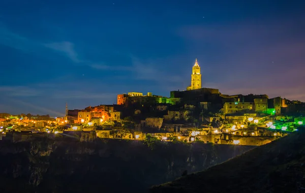 Night View Italian City Mater — Stockfoto
