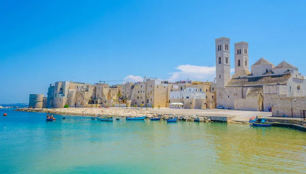 İtalya 'daki Duomo vecchio di San Corrado katedralinin görkemli binası Molfetta limanının manzarası