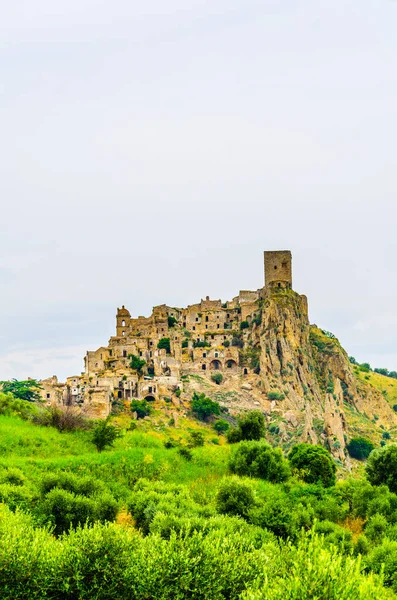 View Italian Ghost Town Craco Which Severely Damaged Earthquake — Stock Photo, Image