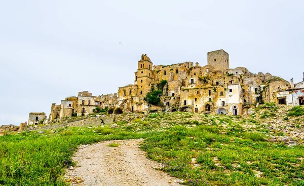 View Italian Ghost Town Craco Which Severely Damaged Earthquake — Stock Photo, Image