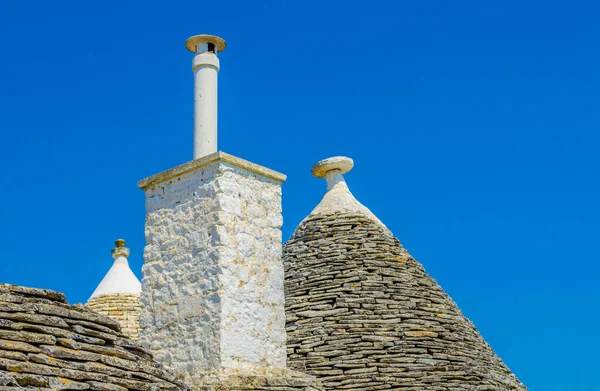 Στέγες Παραδοσιακών Κατοικιών Trulli Στο Alberobello Της Ιταλίας — Φωτογραφία Αρχείου