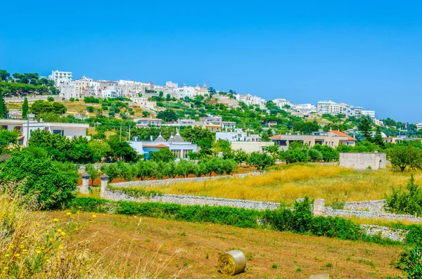Martina Franca 'nın hakim olduğu Puglia bölgesinin kırsal manzarası