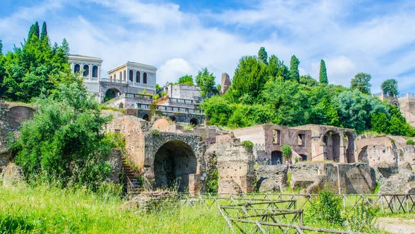 Varje Tusentals Turister Promenera Genom Ruiner Forum Romanum Italiensk Huvudstad — Stockfoto