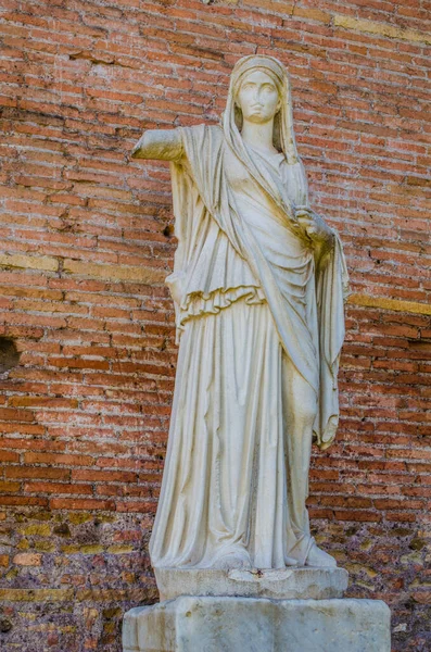 Detalj Kvinnlig Staty Belägen Inuti Forumet Romanum Komplex Rom — Stockfoto