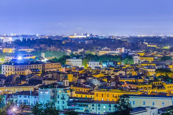 Nattutsikt Över Rom Tas Från Toppen Gianicolo Kulle Det Mest — Stockfoto