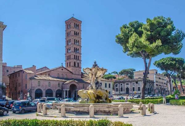 View Church Santa Maria Cosmedin Which Famous Its Bocca Della — Stock Photo, Image