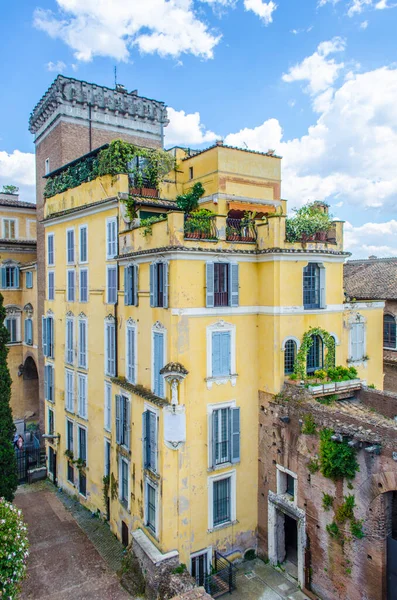 Ruins Trajan Forum Rome Italy Provide Magnificient View Vittoriano Monument — Stock Photo, Image