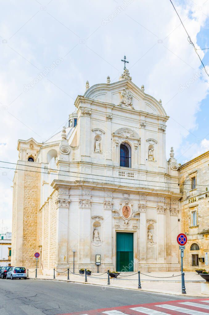 View of a baroque church in the Italian city Martina Franc