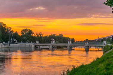 Salzburg, Avusturya 'da günbatımı